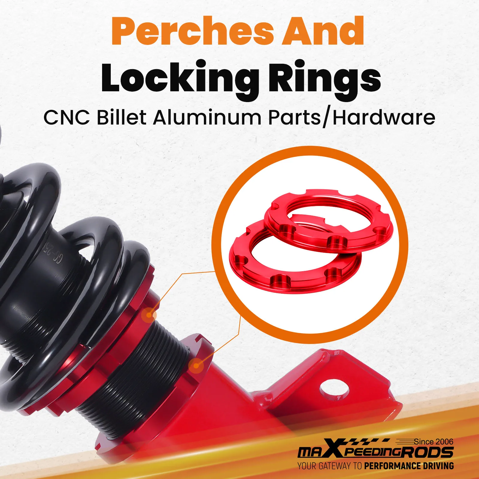 

Racing Coilovers 24-Step Adjustable Suspension for Ford Mustang 2005-2014 Struts