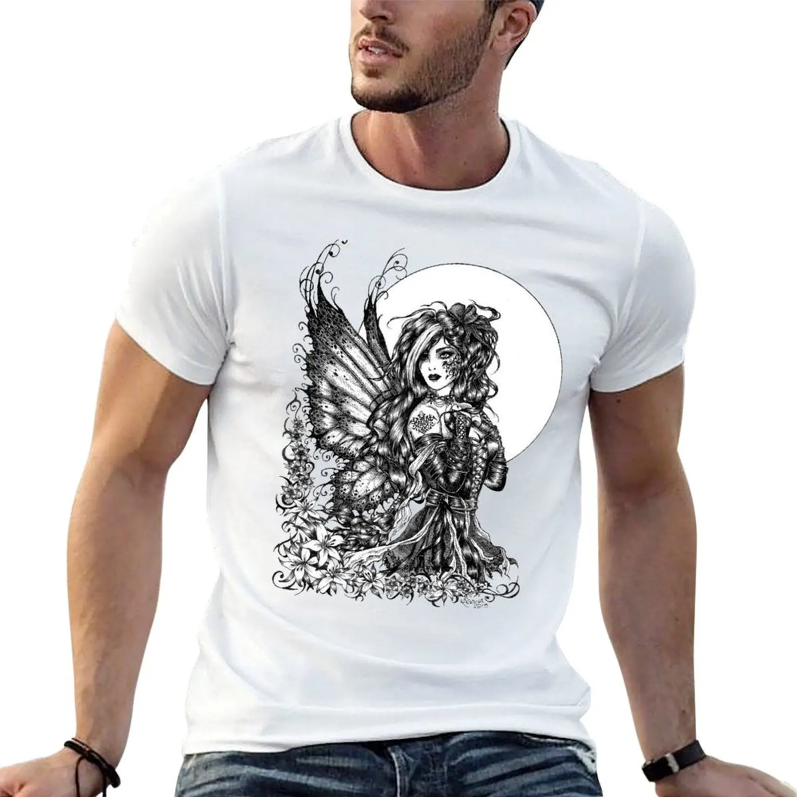 Brenna - the raven fairy T-Shirt Large Size Casual Tee Shirt