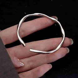 Sam Panda 925 Sterling Silver Hiphop Thick Sparling Bracelet for Women Men Vintage Handmade Hasp Bracelet Birthday Gift