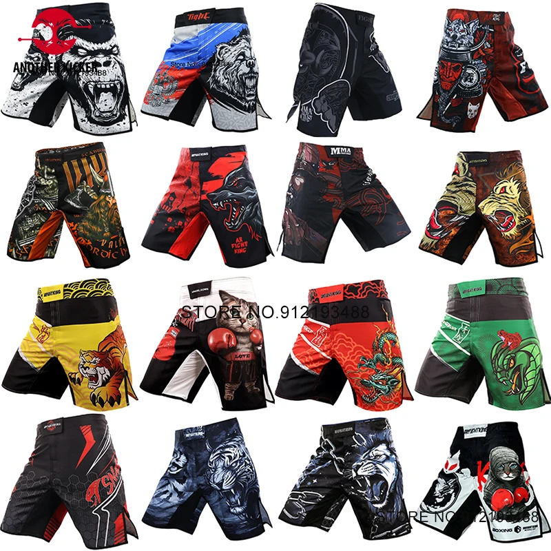 MMA Shorts Tiger Fight Shorts Men Fitness Martial Arts Muay Thai Boxing Pants Gym BJJ Grappling Kickboxing Cage Fighting Trunks