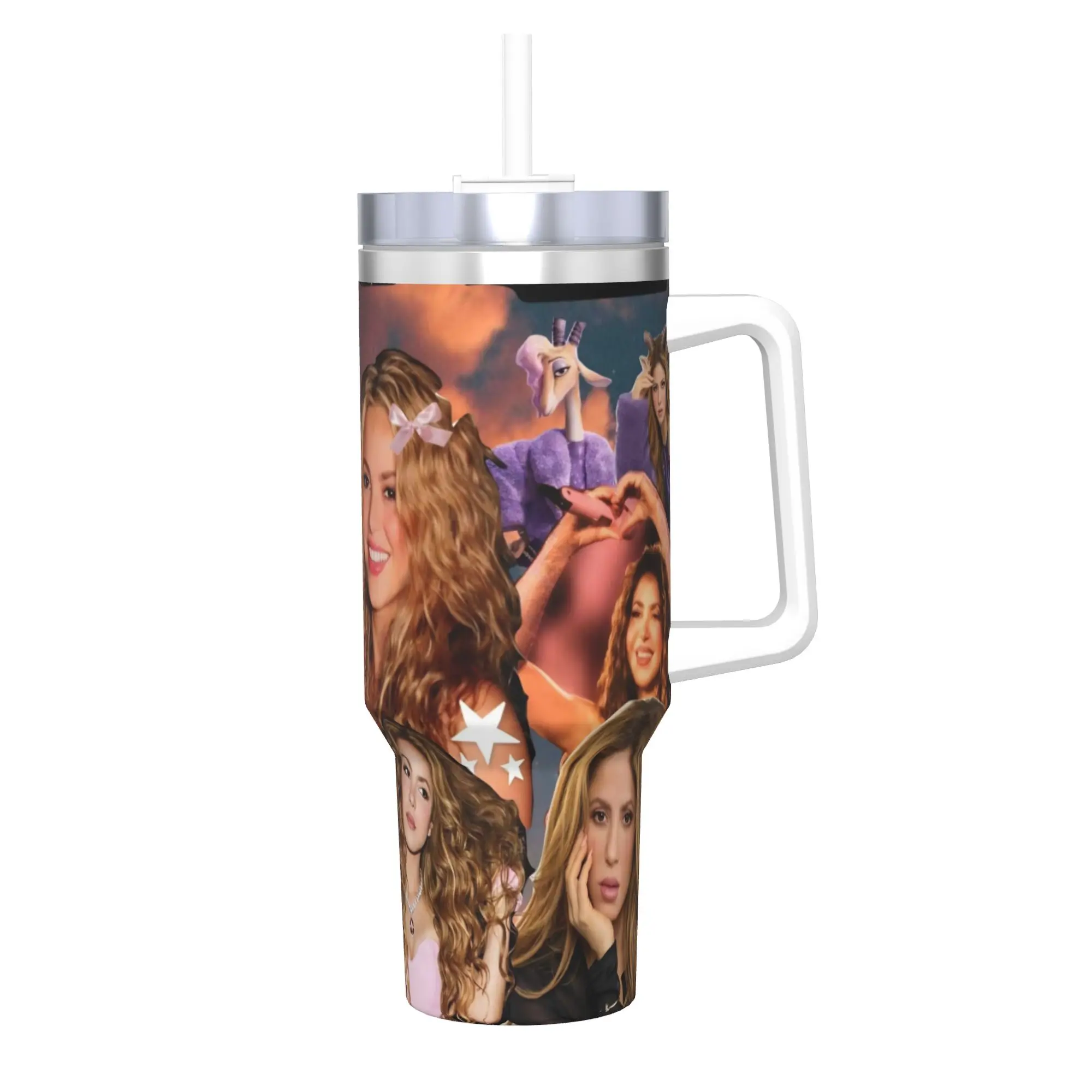 Shakira Singer Tumbler 40oz Stainless Steel Double Wall Vacuum Insulated  Mug With Straw