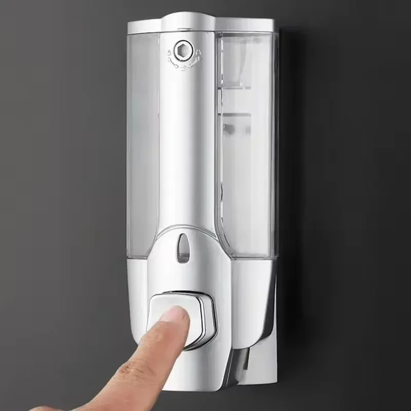 

350ml No Drilling Wall Mounted Liquid Soap Shampoo Dispenser Bathroom Shower Hotel Washroom Essentials
