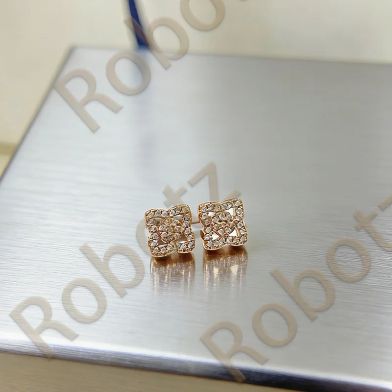 

Robotz hot S925 серьги-гвоздики с полной дрелью и 4-точечными звездами, уникальные простые роскошные нишевые серьги для женщин, изысканный подарок высокого качества