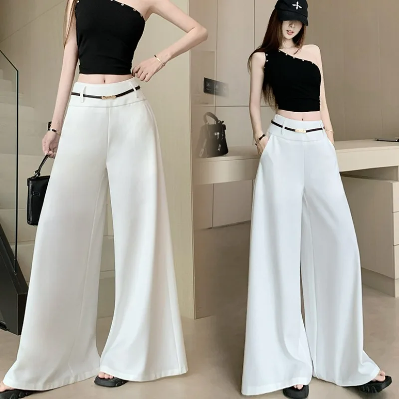 

High-end Simple Style Drape Suit Trousers Loose for White-collar Commuting Wide-leg Women's Trousers Trendy Urban Office Workers