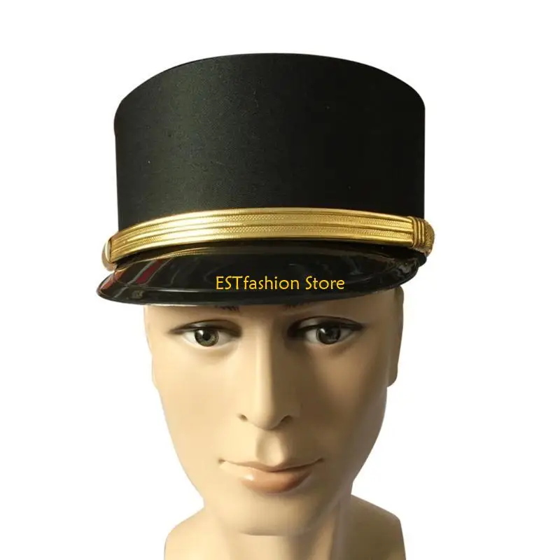 y5gc-doorman-hotel-waiter-hat-carnivals-party-security-guard-hat-for-adult-teen-role-play-security-guard-hat-for-taking-photo
