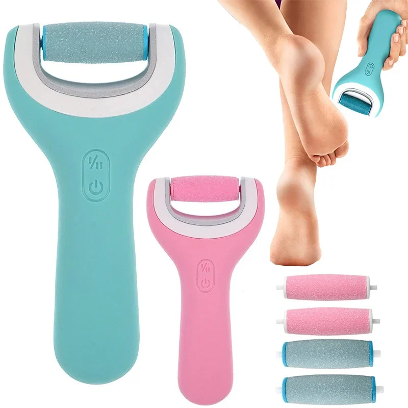 

Foot Scrubber Electric Foot File - Pedicure Tools Callus Remover with Rechargeable for Dead Hard Skin Removal Professional 4pcs