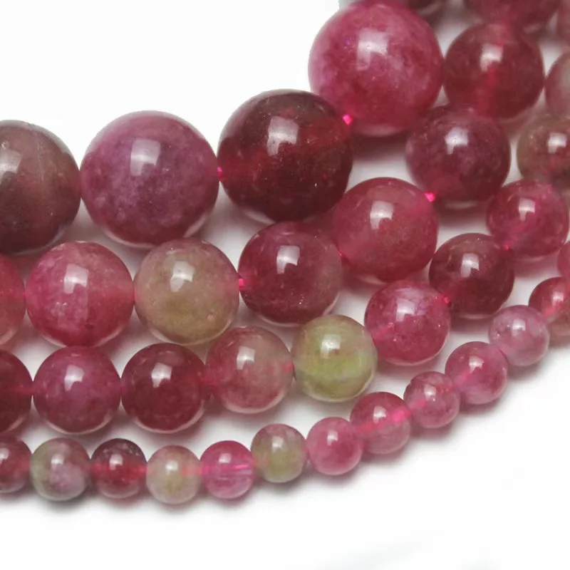 1 Strand 6mm Natural Stone Tourmaline Rose Quartz Aquamarine Amazonite Loose Bead for Jewelry Making DIY Bracelet