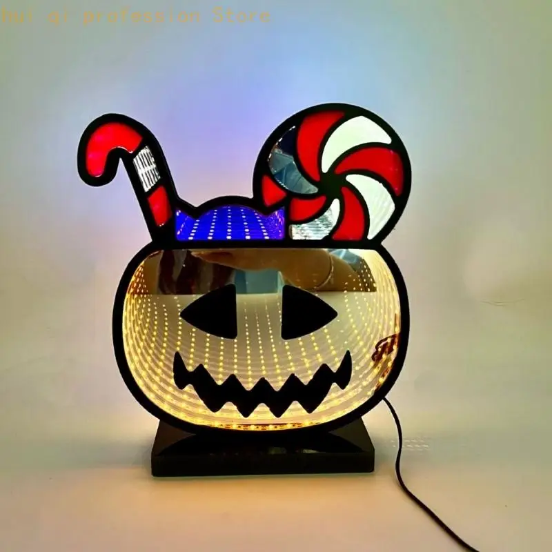 Acrylic Halloween Tunnel Lamp for Party Tables and Indoor Decor H8WE