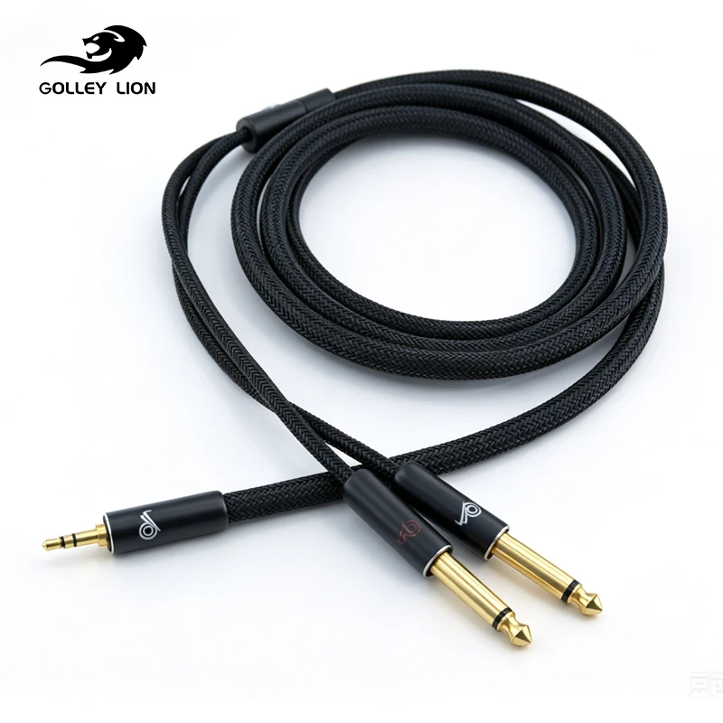 

TRS Stereo to Dual 1/4 inch TS Mono Y-Splitter Cable 3.5mm Aux Stereo Breakout Cable Path Cords with Tinned Copper Conductor