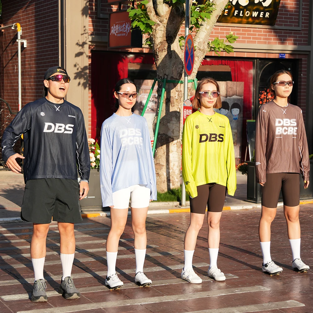 BCBE-ING DBS Fahrradtrikots mit langen Ärmeln, atmungsaktives Mesh, schnell trocknend, Übergröße, Fahrrad-T-Shirts, Radtrikot, Fahrradbekleidung – Detail 2