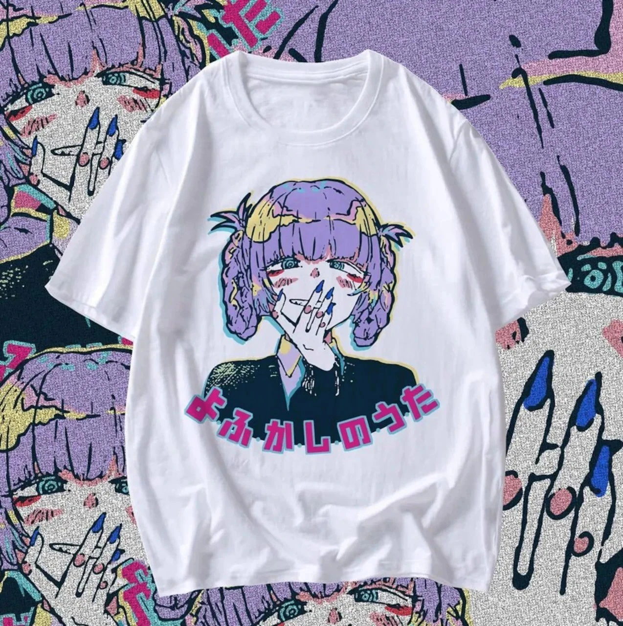 

Summer Nazuna Yofukashi No Uta T-Shirt, Unisex Tee, Anime Graphic Tee, Japanese Otaku Personalized Loose Cotton Short-sleeved