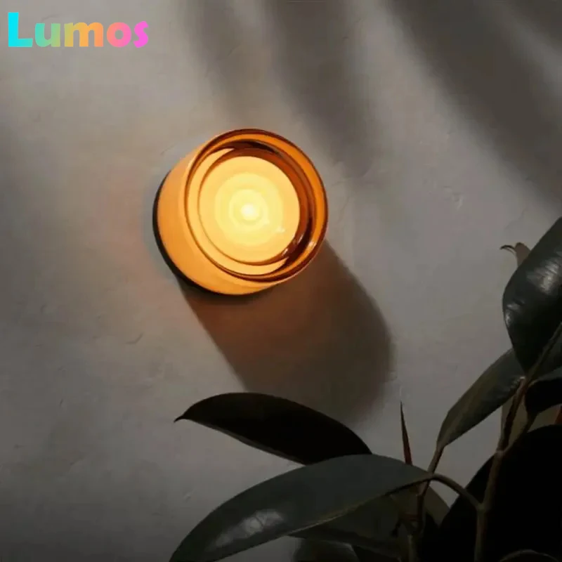 

A65 Modern Glass Round Wall Sconce Light Fixtures For Bedroom Bedside Hotel Background Decoration Led Nordic Colorful Lamp