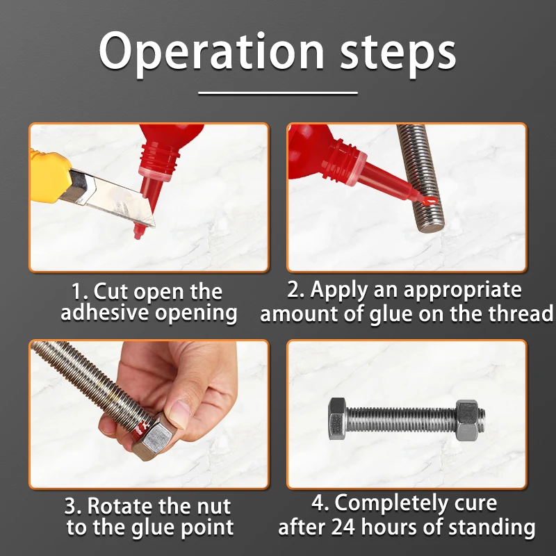 10ml Threadlocker Quick Drying Screw Locking Agent Thread Lock Fluid Strong Thread Fastening Adhesive, Screw Glue to Prevent Loosening & Corrosion