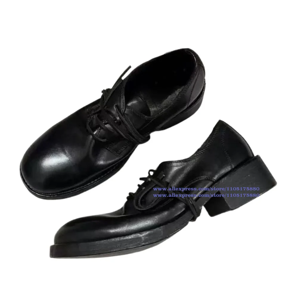 أحذية ديربي جلدية سوداء للرجال جلد البقر الدانتيل يصل أحذية من الجلد الرسمي العصرية اليدوية الفاخرة مصمم جديد في أحذية رجالية