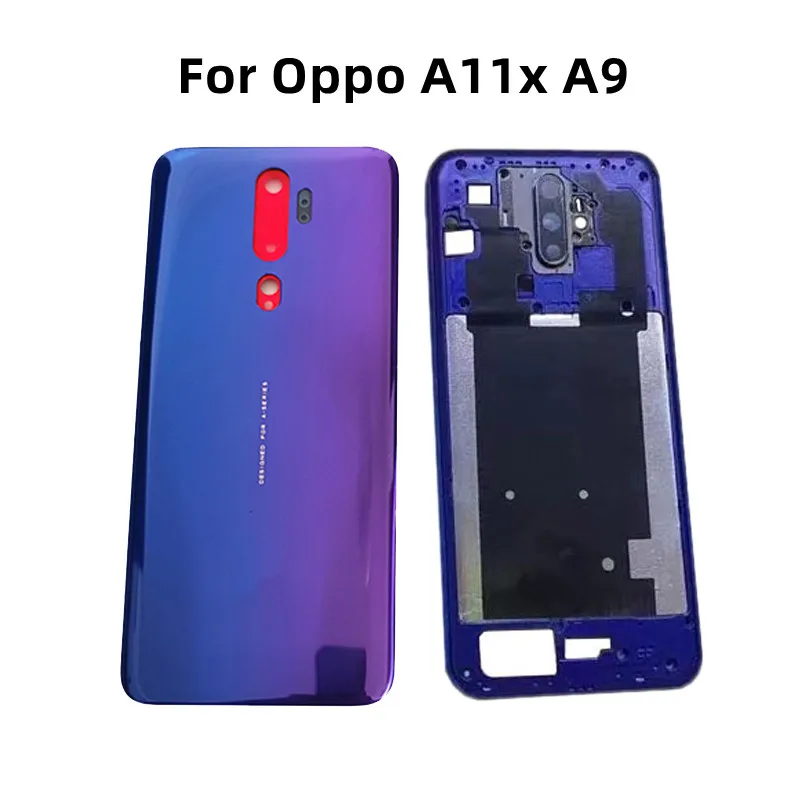 New Housing For Oppo A11x A9 2020 CPH1937 CPH1939 CPH1941 Back Battery Cover Rear Door Case+ Middle Frame with Camera lens