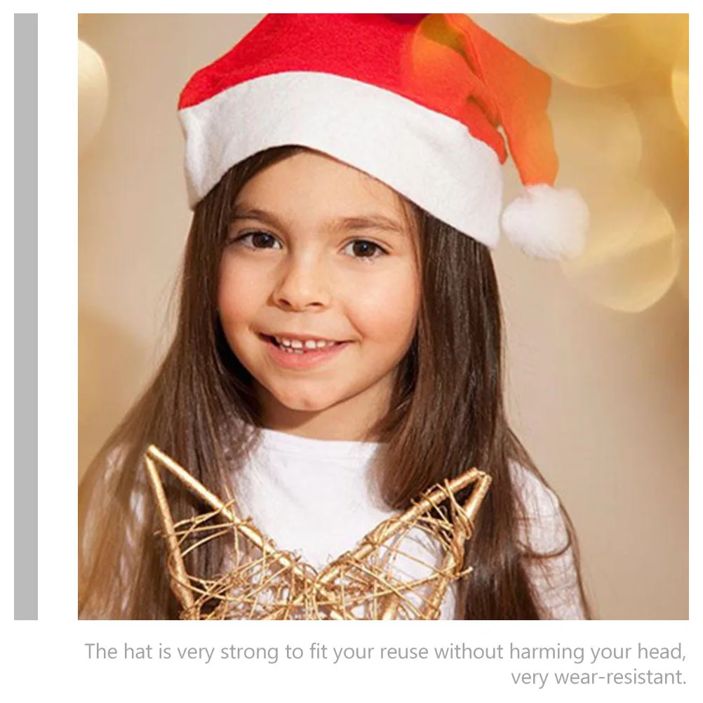

4Pcs Classic Christmas Hats Thickened Santa Hats Party Headwear Xmas Caps for Men Women Holiday Festive Decor Santa Hat