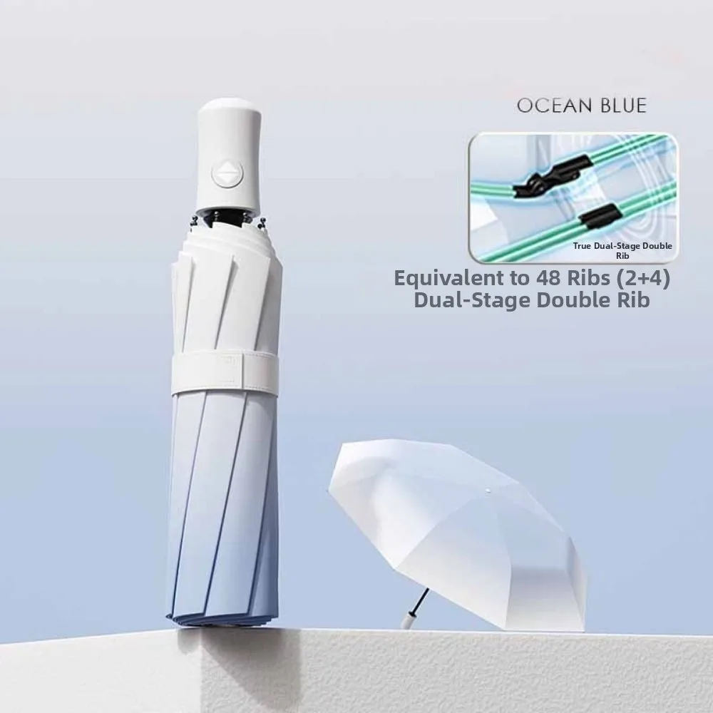 

48Bone усиленный автоматический зонт, прочный ветрозащитный складной зонт с защитой от ультрафиолета, легко хранить, водонепроницаемый солнцезащитный зонт Brolly