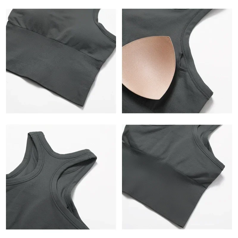 Yoga tank top correndo à prova de choque ginásio superior feminino fitness roupas de treino de secagem rápida feminino colete esportivo feminino