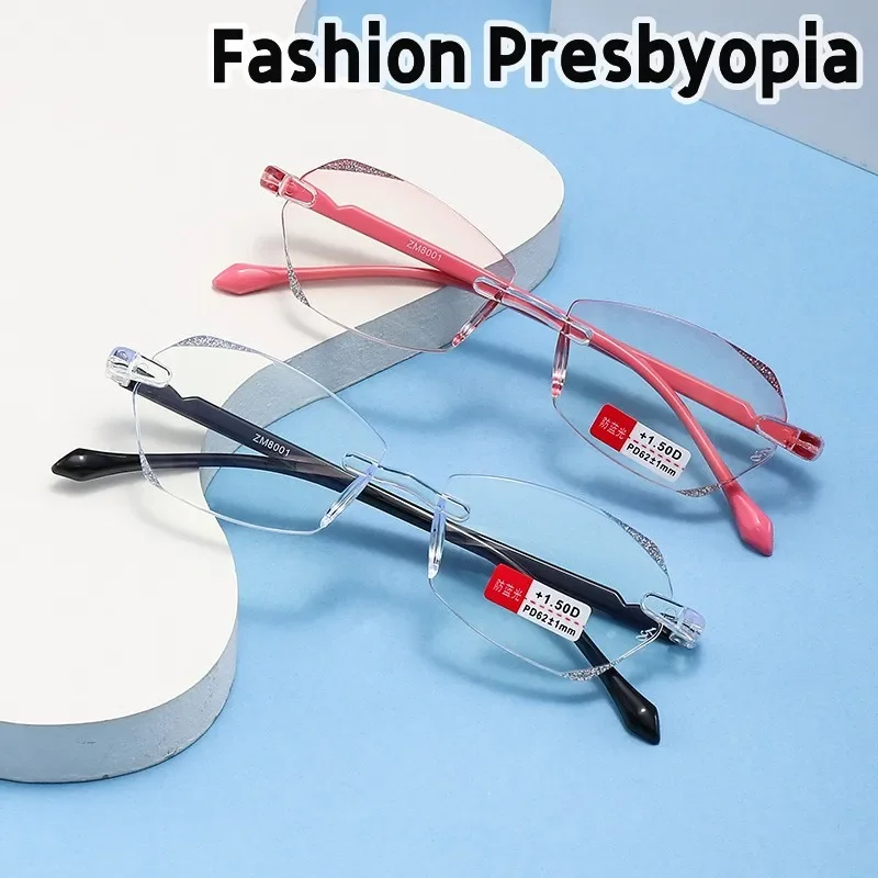 

New Trendy Diamond Presbyopia Reading Glasses Hyperopia Eyewear Ultralight Far Sight Eyeglasses Diopter Prescription Glasses