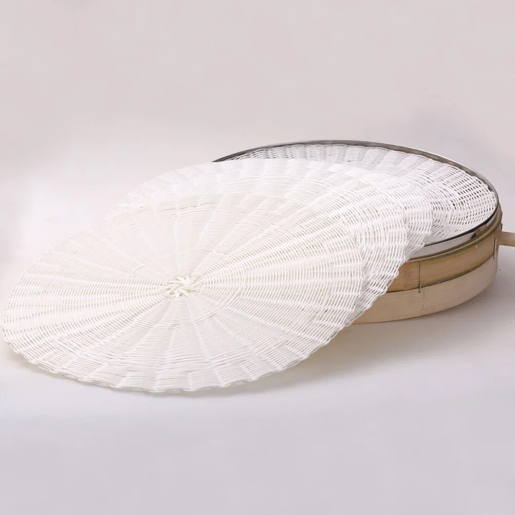 

2 Pcs Steaming Pad for Dumpling Steamed Bun Microwave Oven Non stick Mat Reusable Silicone Baking Pan Food Grade High