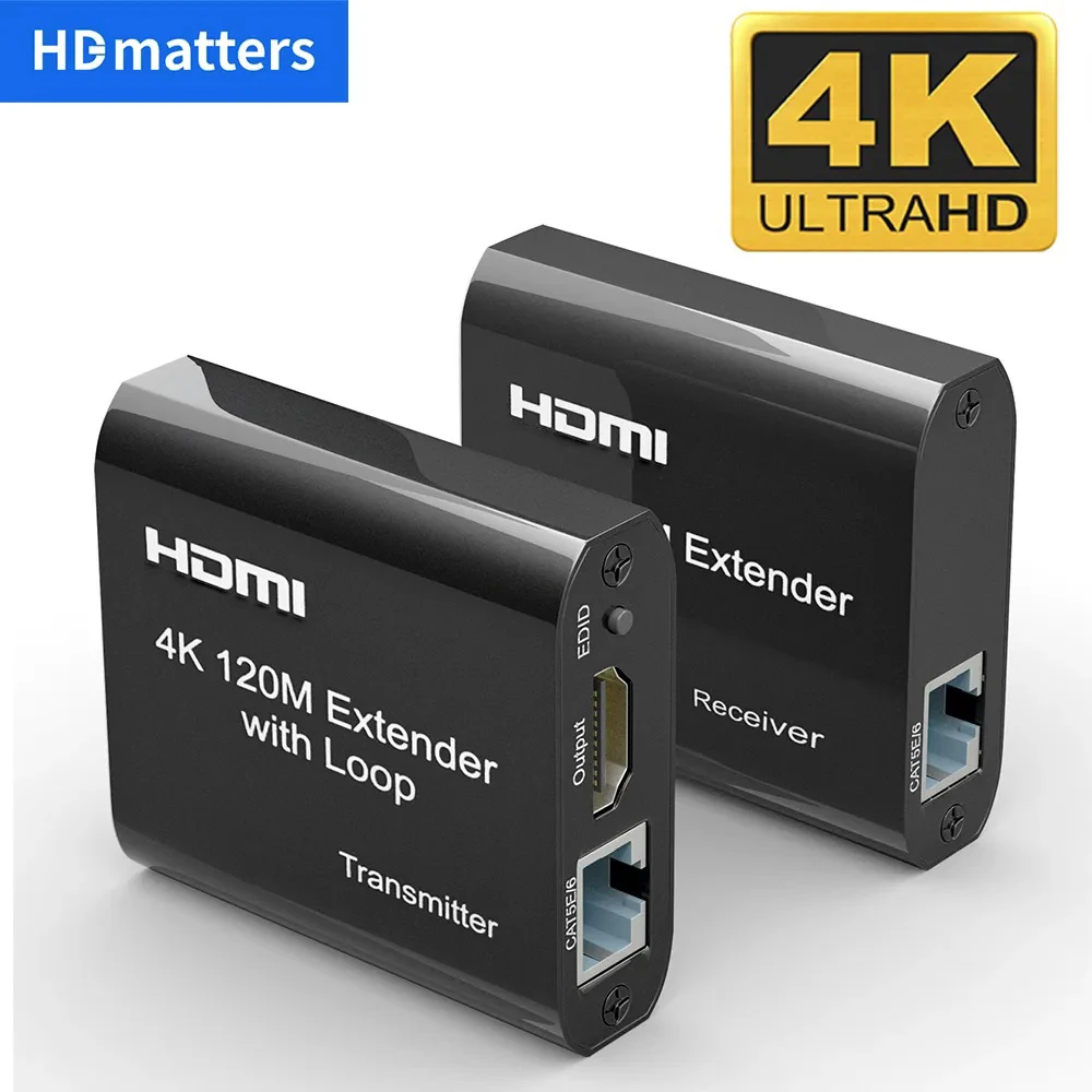 Extender HDMI RJ45 4K HDMI extender cat5 60M 120M HDMI extender audio Kit over ethernet cat6/5e for PS4 apple TV PC laptop HDTV