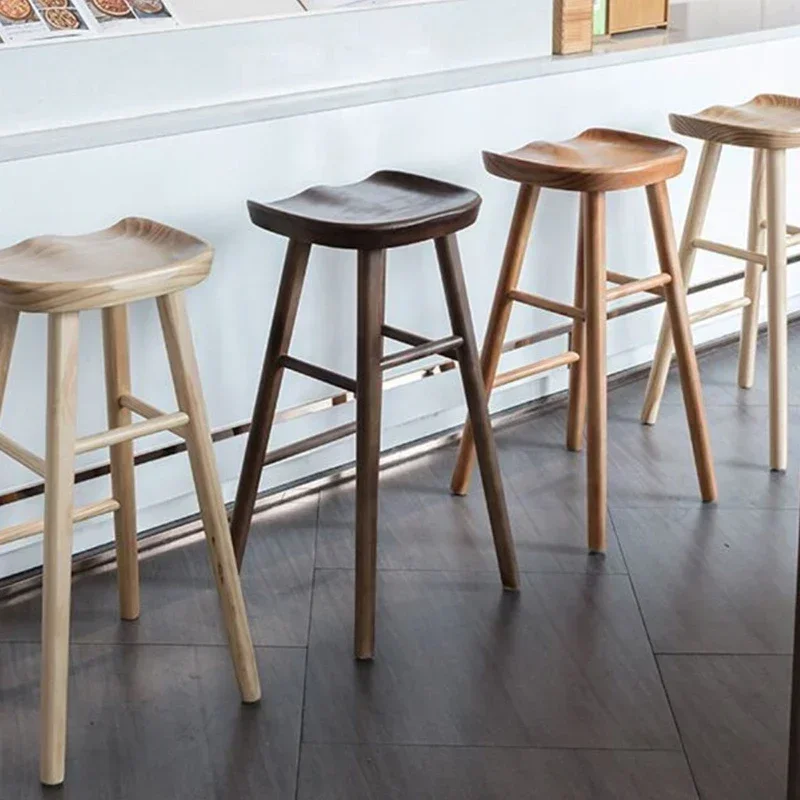 Sillas de Bar de escritura minimalistas, taburete alto, sillas de Bar, cocina al aire libre, casa, Tabouret, muebles de madera flexibles para sala de estar