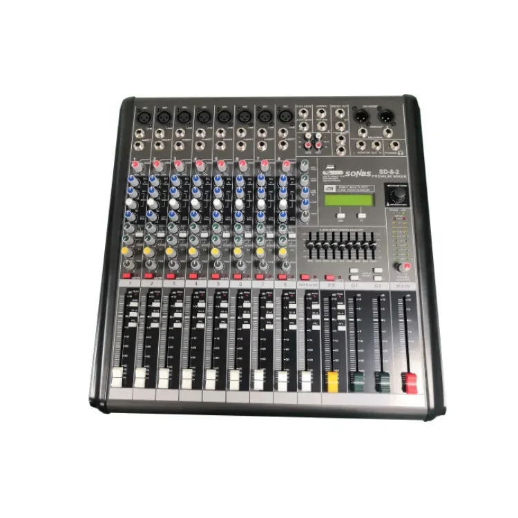 

Accuracy Pro Audio Mini Echo Amplifier Digital Professional 2 groups of 8 Channel Mixer Console Sound Dj Controller Audio Mixer