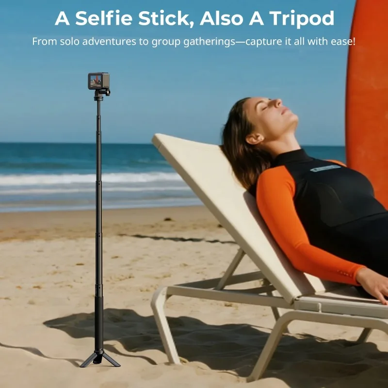 SmallRig Selfie Stick for Action Cameras with Smartphone Clamp for iPhone for Android Phones with Wrist Strap 5403