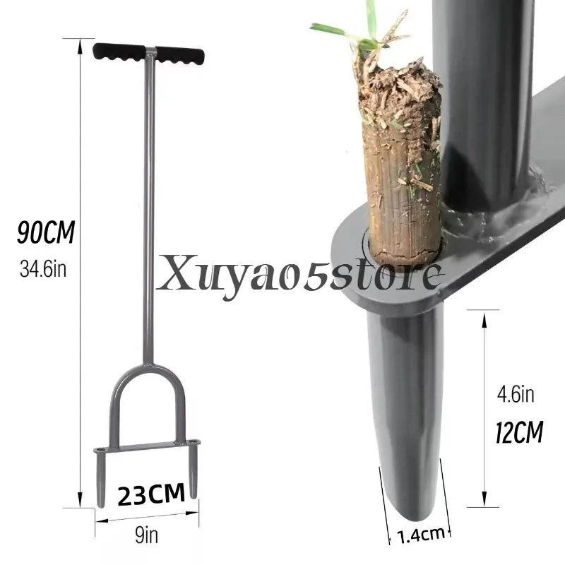 Lawn coring aerator, lawn hole punch for loosening soil and improving lawn health