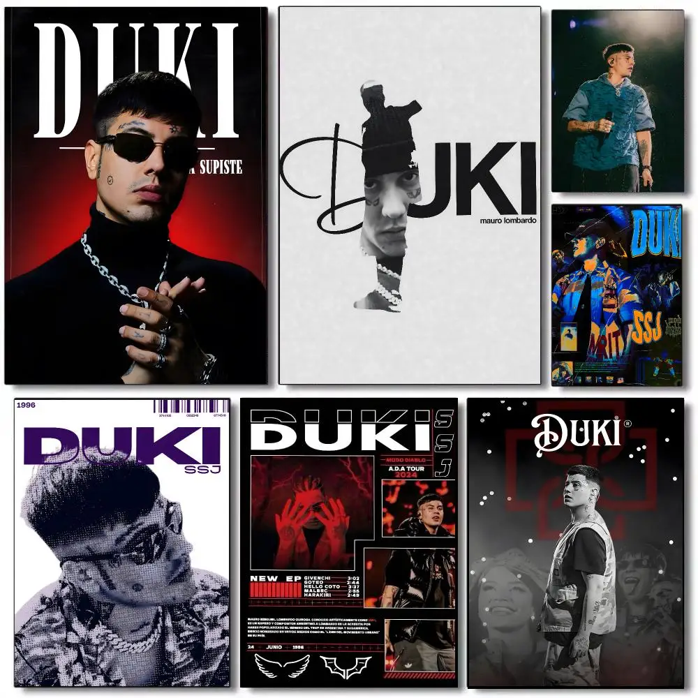 Duki Rapper Trap Poster Self-adhesive Advanced Aesthetic Printing Paper Wall Art for Living Room Home Decor