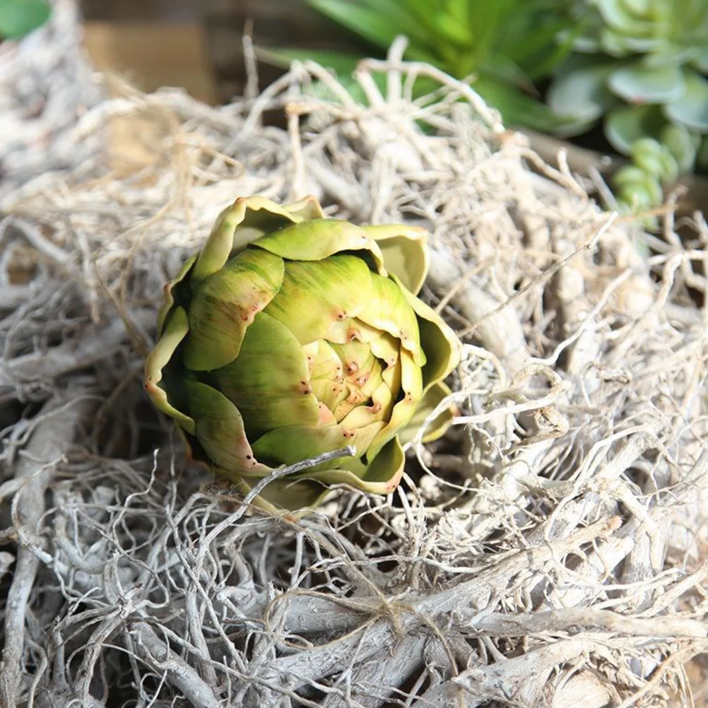 

4Pcs Plastic Artichokes Faux Artificial Plants Decor for Indoor Outdoor Home Office Garden Party Fake Vegetable Ornament