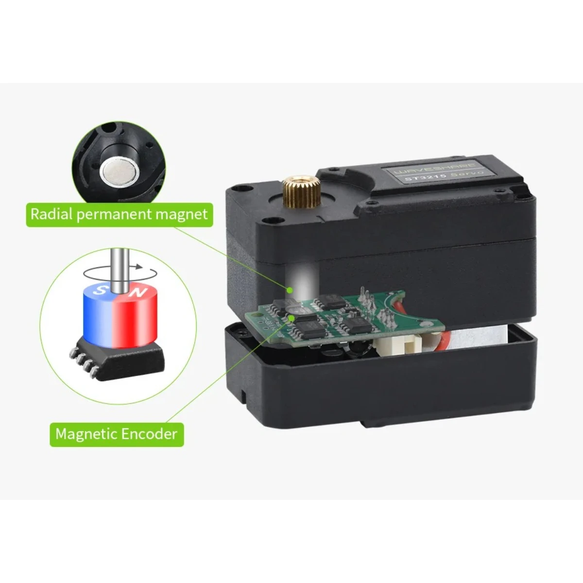 Waveshare 30KG High Precision High Torque Programmable 360 Degrees Magnetic Encoder Serial Bus Servo ST3215 12V Two-Way Feedback