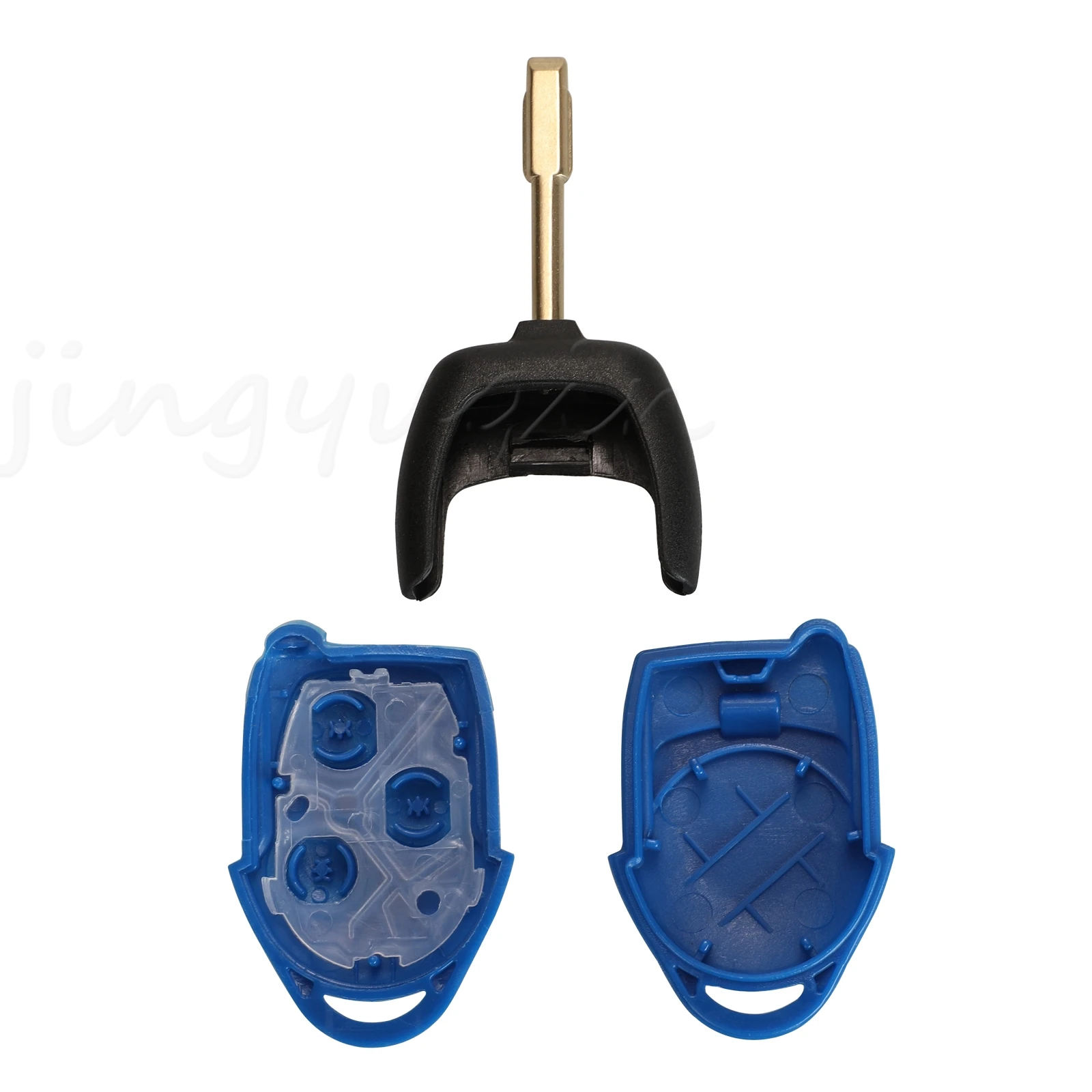 Jingyuqin Chiave Shell per Ford Transit Connect Set 3 Pulsante Blu Sostituzione Auto Car Cover Case Fob Chiave A Distanza per Ford
