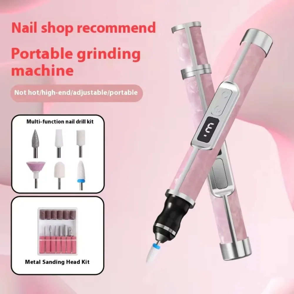 Low Noise Electric Nail Drill 4 Gears Adjustable Multiple Gears Nail Polishing Machine Rechargeable Nails Sander File Set view 5