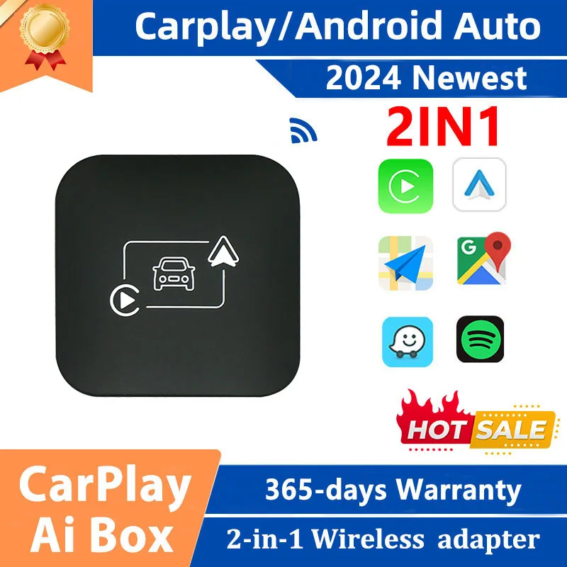 

2IN1 Mini AI Box for Apple CarPlay Wireless Adapter Car OEM Wired CarPlay To Wireless CarPlay USB Dongle Plug and Play ai box