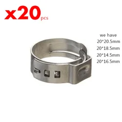 Kegland  stainless steel clamp (SUIT 8-20MM OD hosing (8/9.5/10.5/12.8/14.5/16.5/18.5/ 20.5MM (20 PACK)