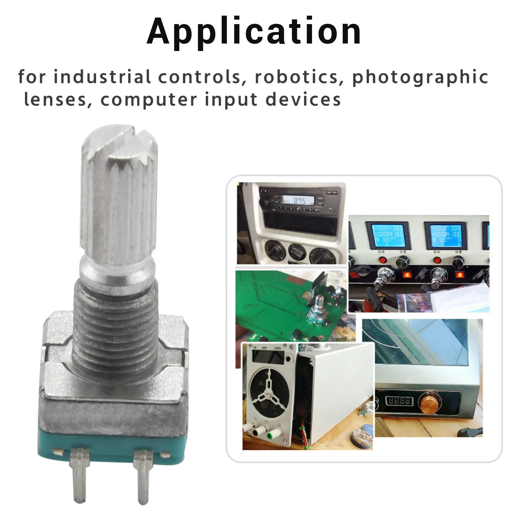 โพเทนชิโอมิเตอร์ดิจิตอลสวิตช์เข้ารหัสแบบหมุน EC11 10องศา7ขา20มม. พร้อมฝาปิด