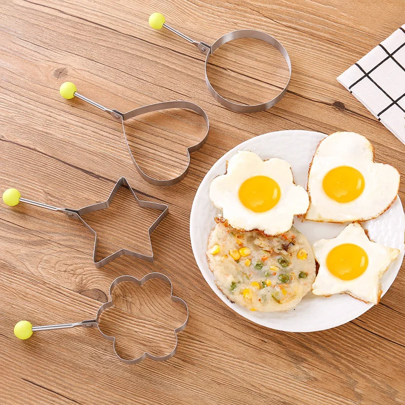 الفولاذ المقاوم للصدأ البيض المقلي فطيرة المشكل قالب عجة القلي شكل لطيف البيض أدوات الطبخ اكسسوارات المطبخ الأدوات #6