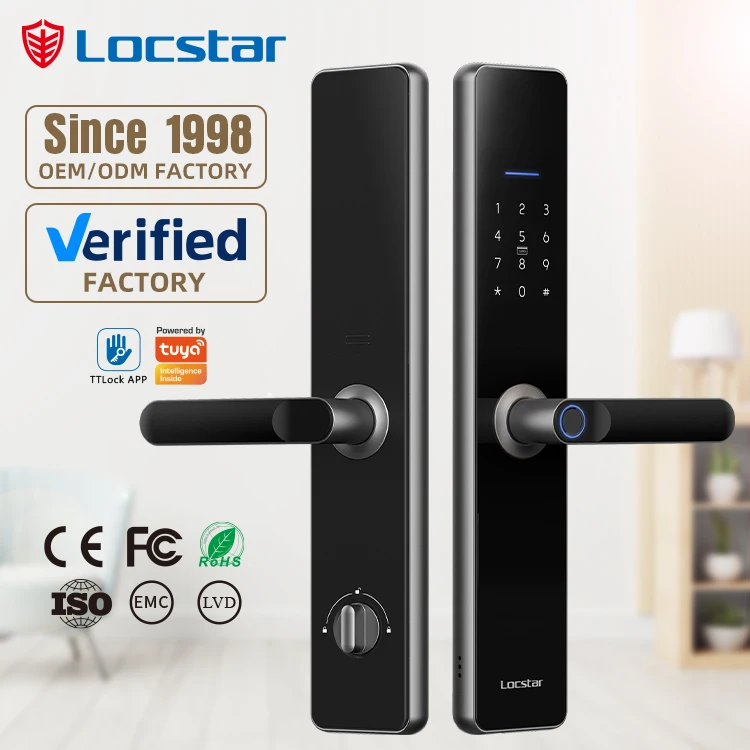 

Locstar Wifi TTlock App Smart Door Lock Biometric Lock Fingerprint Door Handle Digital Keyless Lock