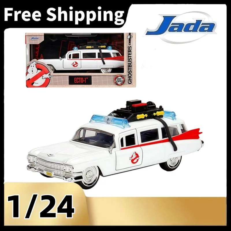 [In Stock] Jada 1/32 Diecast Alloy Ghostbusters ECTO‑1 Car Model, Cadillac Movie Replica Static Collectible Vehicle