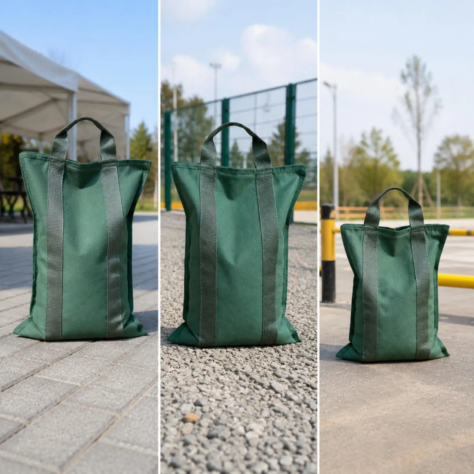 Silicone Canvas Fillable Sandbag with Carry Handles for Job Site and Event Ballast Needs
