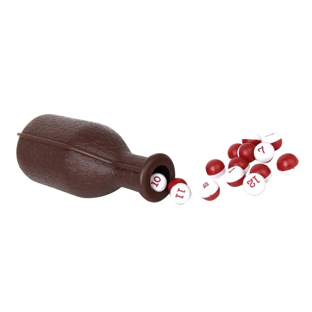 1 bottiglia per shaker da biliardo Kelly con 16 palline di pisello numerate