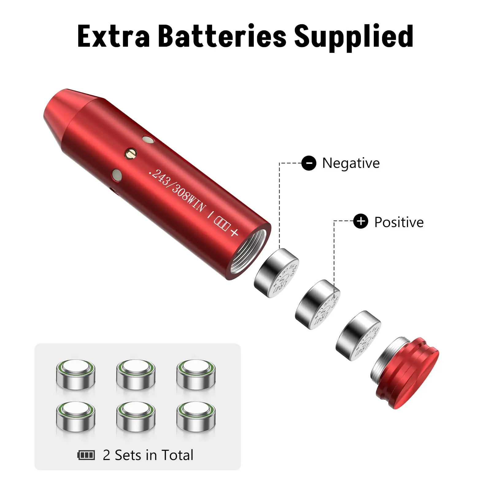 MidTen .243 308 Bore Sight Laser Red Dot Boresighters 308 with Batteries