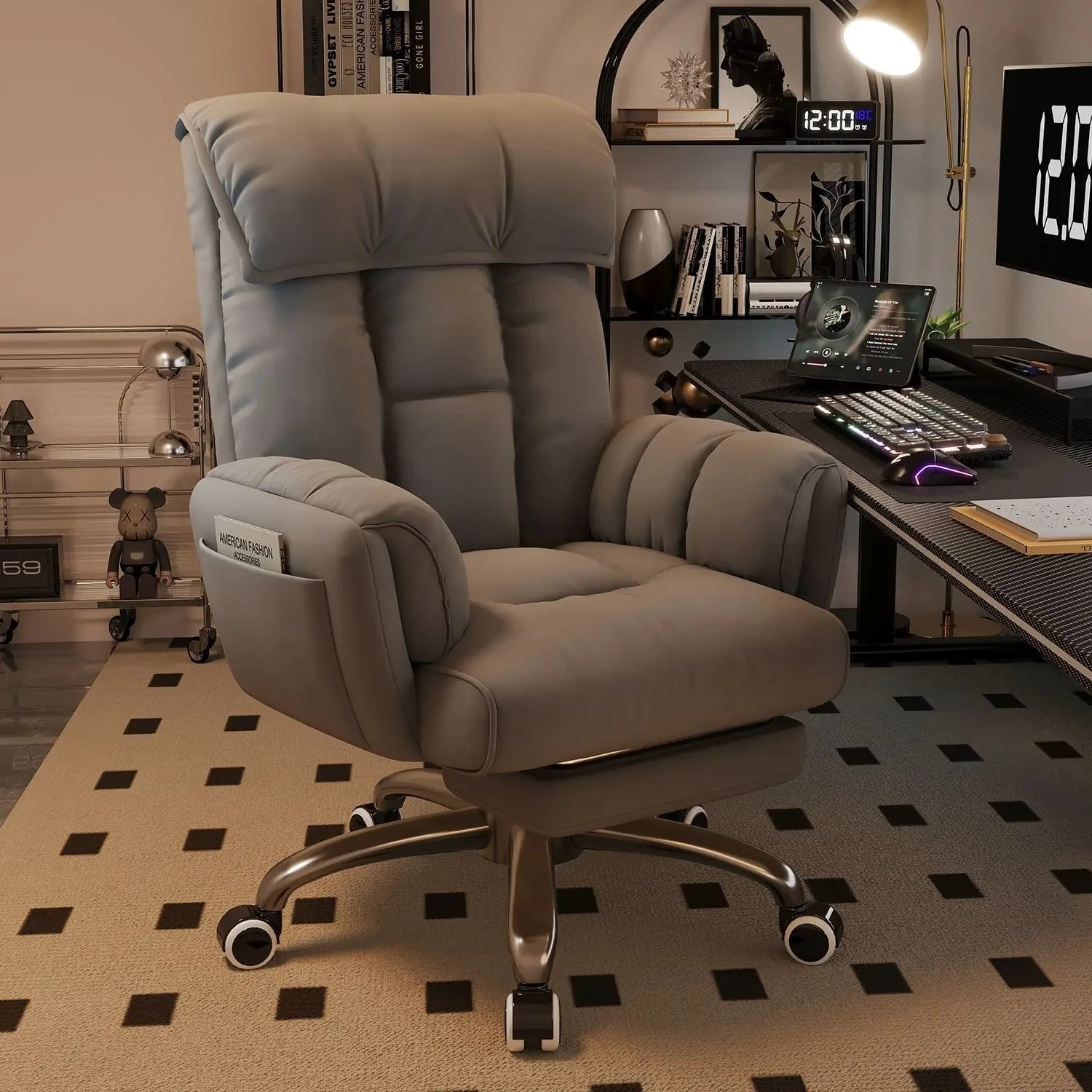 Lazy Reclining Sofa Chair Comfortable E‑sports Computer Desk Chair Home Office Chair for Bedroom Dorm Study Room