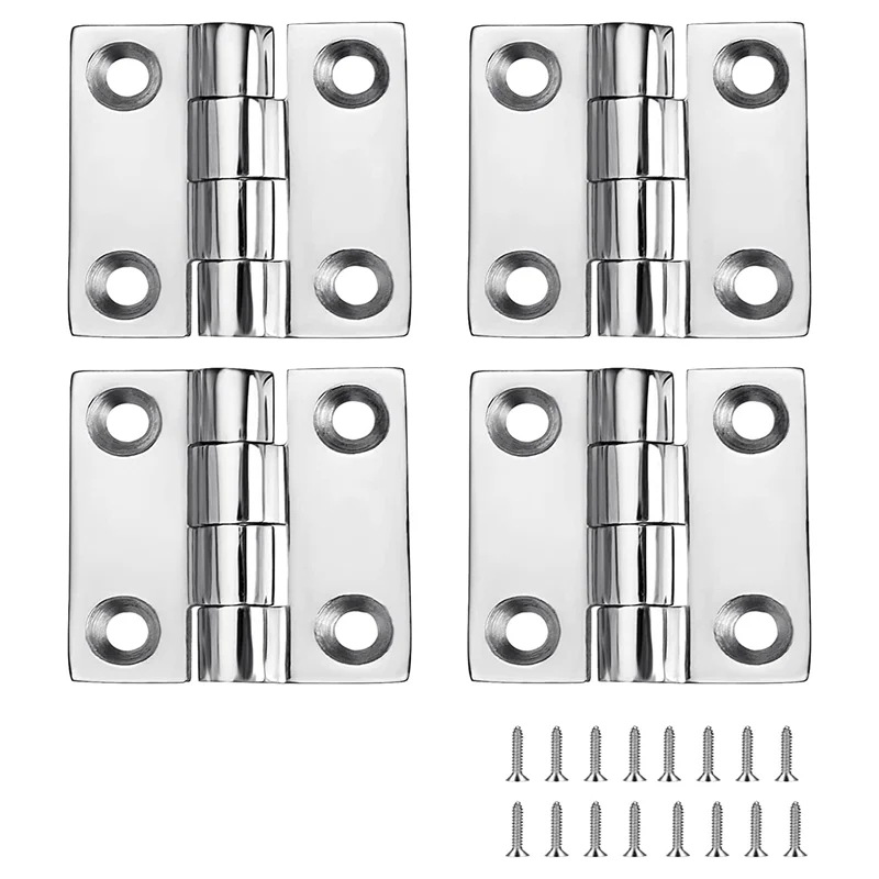 Heavy Duty Stainless Steel Boat Hinges, Marine Grade Hinges, 2 Inch X 2 Inches (50Mm X 50 Mm), (4 PCS)