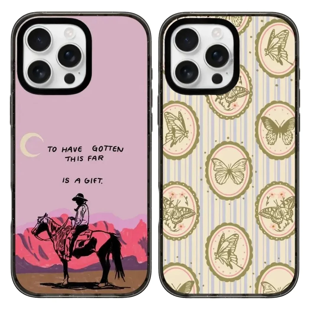 

Wrangler Butterfly 2.0 Acrylic Black Border Phone Cover for IPhone 12 13 14 15 16 17 Pro Max Case for IPhone 17 Air