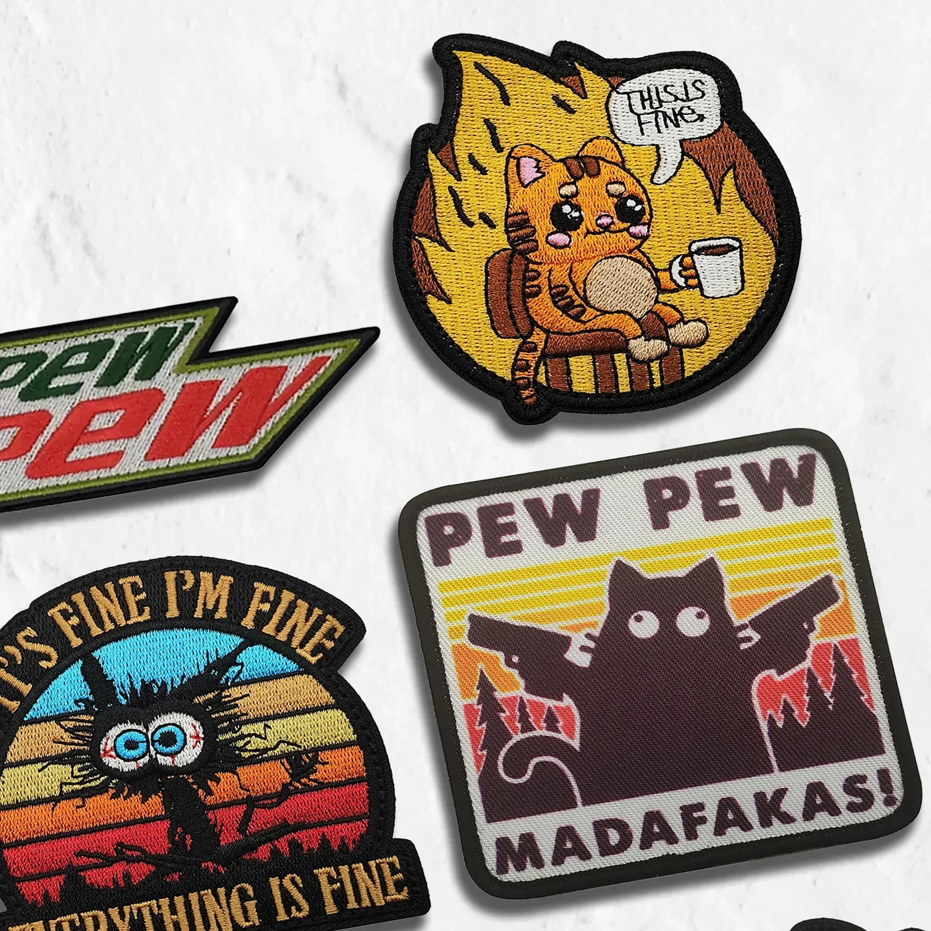 Рисунок 3 - THIS IS FINE нашивки с вышивкой на липучке