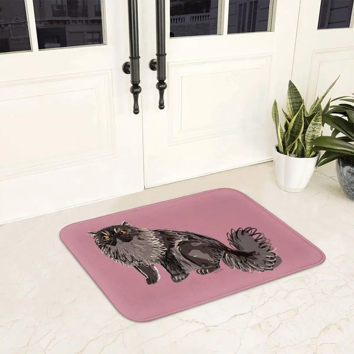 Cats A Lot The Cat Clan In Pinky Pink Doormat Anti-skid Bath Mats Home Entrance Rugs Kitchen Bedroom Carpet Outdoor Footpad