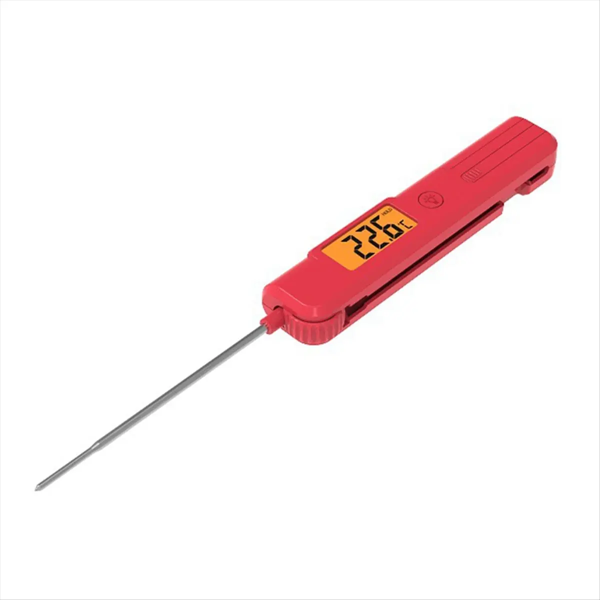 Rank! Foldable Digital Display Meat Thermometer with Probe for Cooking BBQ Oven Frying Meat Kitchen LCD Display Thermome Red