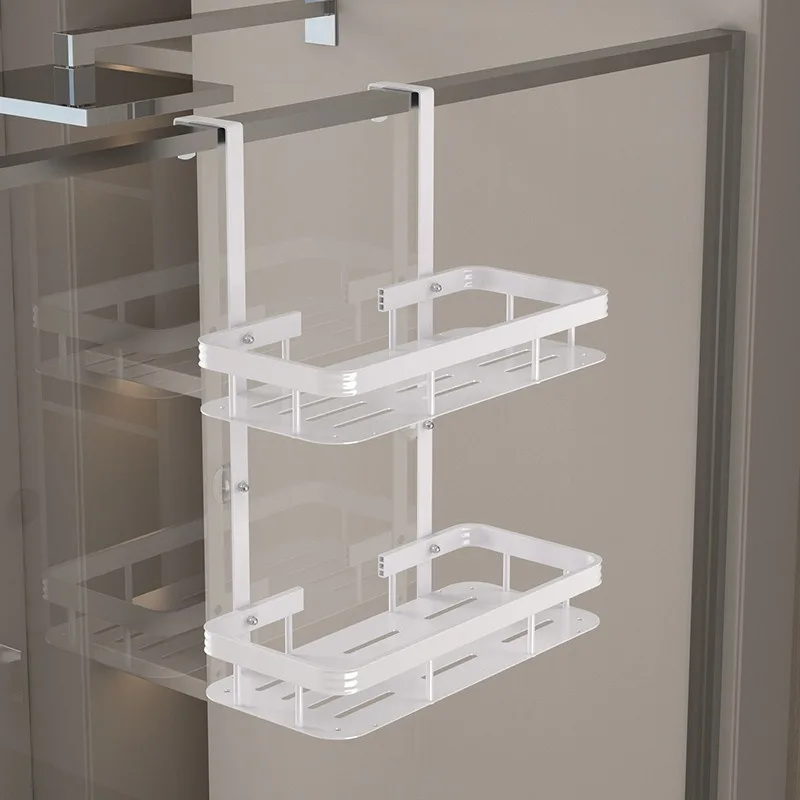 Punch-Free Bathroom Rack - Double Layer Multi-Functional Organizer | No-Drill Storage for Household Supplies